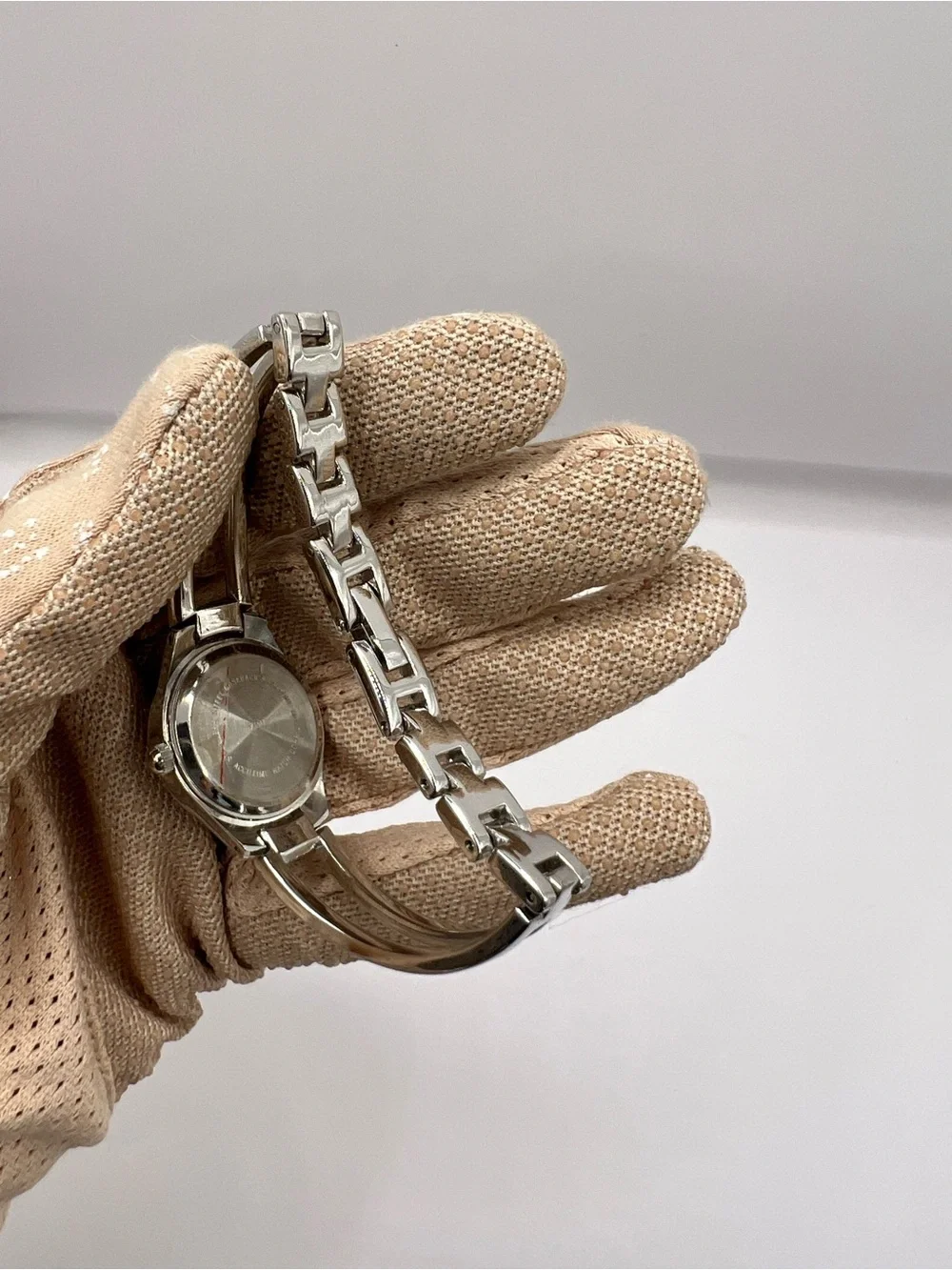 Snowman Silver Tone Bangle Cuff Watch Christmas Festive Jewelry